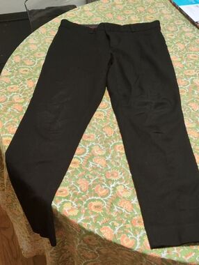 BANANA REPUBLIC Classic Black Straight Dress Pants cropped